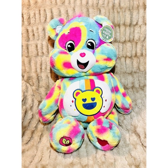 Care Bears Good Vibes Bear Jumbo Plush 24” Tie Die Rainbow Stuffed Animal - New - Picture 2 of 9